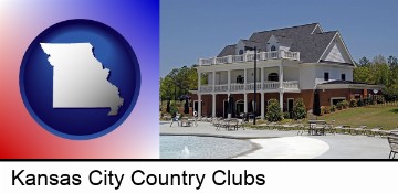 a clubhouse and pool at a country club in Kansas City, MO